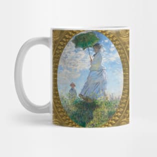 MONET - Claude Monet's Madame Monet and Her Son (1875) by Claude Monet Portrait GOLD FRAME PORTRAIT Mug